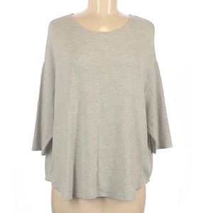 Topshop Gray Scoop Neckline 3/4 Sleeve Top.